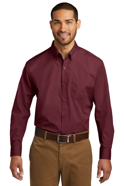 Picture of Port Authority Long Sleeve Carefree Poplin Shirt. W100