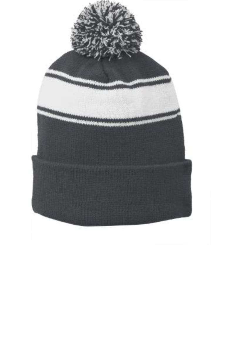 Picture of Sport-Tek Stripe Pom Pom Beanie. STC28